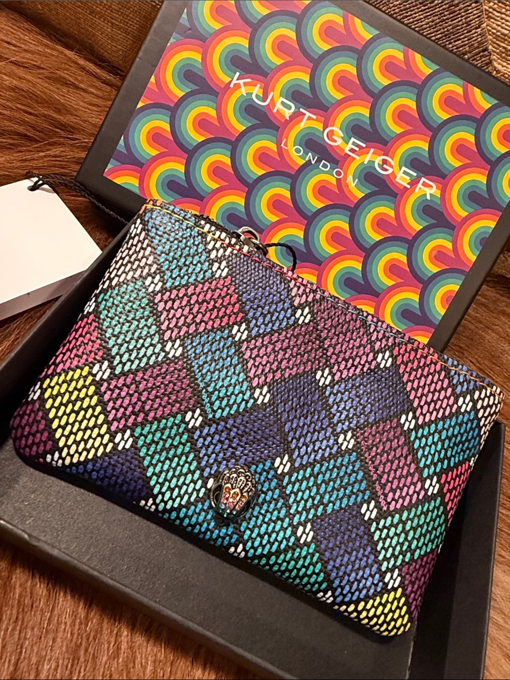 Kurt Geiger Multicolor Woven Leather Wallet NWT & NWB - Picture 2 of 6